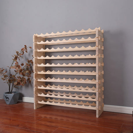 fdjamy Wine Rack Cabinet Freestanding for Floor Wooden Stackable Storage Modular countertop Wood Wine Holder (100bottle) fdjamy