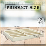 Batiyeer Sunglasses Organizer Storage Tray 10 Grids Eyewear Watch Holder Display Stackable Ice Velvet Tray Women(White,2 Pcs) Batiyeer