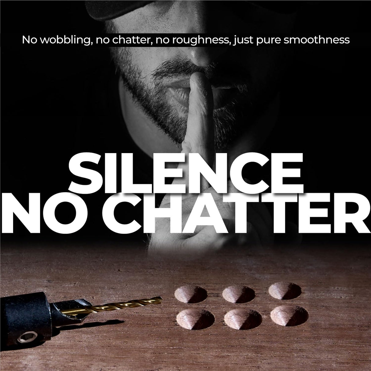 toolant Silence Combination Countersink Drill Bits Set Adjustable, #4, #6, #8, #10, #12, High-Speed Steel Counter Sink Drill Bit for US Wood Screw toolant