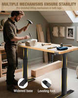 WORKPRO Adjustable Workbench with Crank Handle, 47.2" x 23.6" Rubber Wood Worktable 300LBS Load Capacity,Height-Adjustable Standing Desk for Workshop, Garage WORKPRO