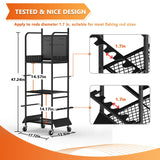 Lezbanz Heavy Duty Fishing Rod Rack with Pegboard & Hooks, Fishing Organizer for Garage Holds Up to 10 Rods, 3-Tier Fishing Gear Holder for Garage with Movable Wheels Lezbanz