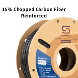Siraya Tech Fibreheart PET-CF 3D Filament - Carbon Fiber Reinforced, High Strength & Rigidity, Easy Print, Dimensionally Stable, Aluminum Foil Sealed Bag - for Strong and Precise Parts (Black, 1kg) Siraya Tech