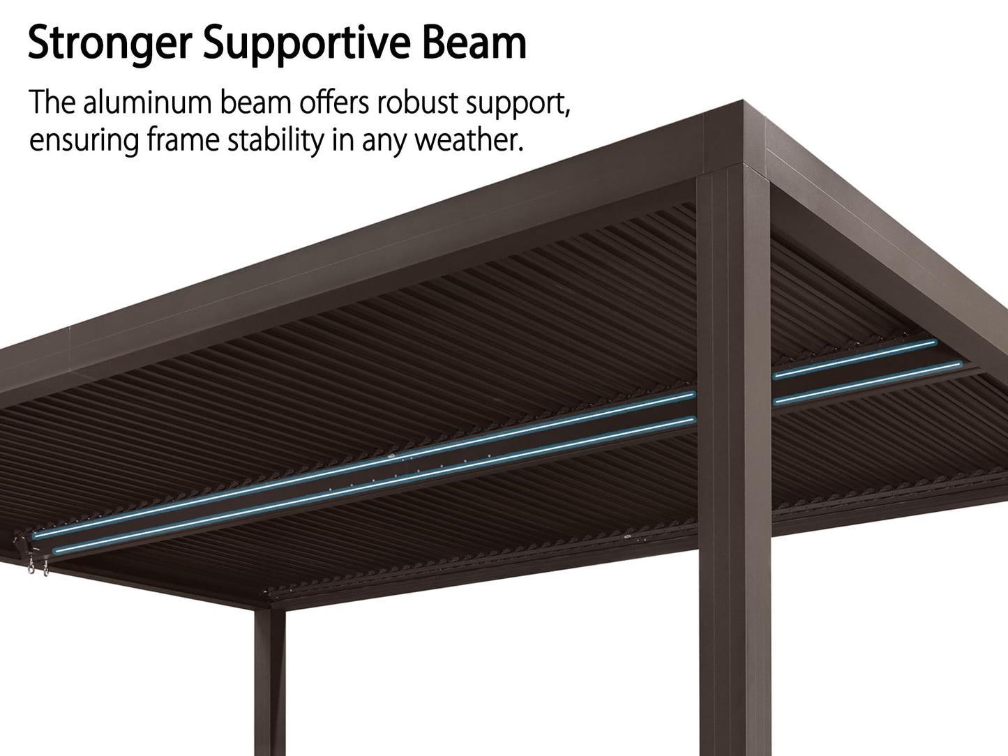 PURPLE LEAF Louvered Pergola 10' x 13' Outdoor Gazebo Retractable Shade Canopy Hardtop Grill Pavilion with Metal Roof for Patio Sun Shade Gazebos - WoodArtSupply