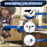 Tandagy 1/2HP Power Wood Lathe 10" x 18" Benchtop Wood Lathe Professional Wood Lathe Machine with 5 Variable Speeds 500 750 1150 1800 3200RPM Mini Wood Turning Lathe Machine for Woodworking Tandagy