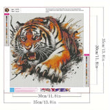 Tiger 5D Diamond Painting Kits for Adults,Animal Diamond Art Kits for Beginner,DIY Round Full Drill Diamond Dots Gem Art Kits for Adults Home Wall Decor 13.8 X 13.8Inch GEMFAMILY
