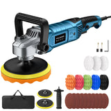 Buffer Polisher Kit for Car - 1600w 6/7 Inch Rotary Polisher Buffer Waxer,7 Variable Speed 2500-5000rpm,Detachable Handle Buffing Machine for Car Boat Sanding Polishing Waxing Orgpek