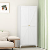 FATIGOS Metal Pantry Storage Cabinet, Kitchen Pantry Cabinets with 2 Doors and Adjustable Shelves, 65" White Metal Pantry Cabinet, Steel Locker for Kitchen, Living Room, Dining Room FATIGOS