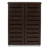 Wholesale Interiors Baxton Studio Adalwin Modern and Contemporary 2-Door Dark Brown Wooden Entryway Shoes Storage Cabinet, SC863522-Wenge Baxton Studio
