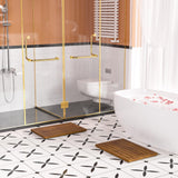 Teak Shower Mat, 21"x14" Wood Bath Mat Non-Slip Bathroom Mat Teak Bath Mats for Bathroom, Wooden Floor Mat Bathroom Mat for Inside, Outdoor or Spa(Small) Kiasthome