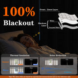 MYSKY HOME 100% Blackout Plaid Farmhouse Linen Curtains 84 Inch Long for Living Room Double Layer Windowpane Drapes Thermal Insulated Privacy Protection Rod Pocket Back Tab, 52" W, Black, 1 Panel MYSKY HOME