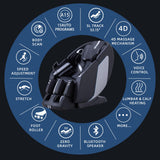 MassaMAX 4D Full Body Massage Chair with Zero Gravity, Extendable Footrest, SL Track, 15 Modes, AI Voice Control, Yoga Stretch, Foot Rollers, and Waist & Calves Heating Comfort with Cover (Black) MassaMAX