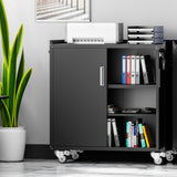 LCAOPC Metal Storage Cabinet with Wheels, Lockable Garage Cabinet with Wheels, Tool Cabinet on Wheels, Metal Rolling Utility Cabinet for Home, Office, Garage and Workshop, Black LCAOPC