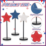6 Pcs 4th of July Wooden Star Decoration Independence Day Standing Wooden Star Tiered Tray Decor Farmhouse Rustic Patriotic Blocks Memorial Day Tabletop Decor for American Festival Home Decorations BBTO