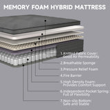 CHEVNI King Mattress,12 Inch King Size Mattress in a Box with Independent Pocket Spring,Memory Foam Hybrid Mattress,Pressure Reliving,Medium Firm,CertiPUR-US Certified (12", King) CHEVNI