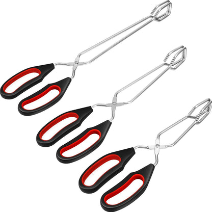 3 Pack Stainless Steel Scissor Tongs for Cooking 9/11/ 12 Inch Kitchen Baking Bread Food Tong BBQ Grilling Tool for Flipping Food