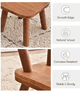 zaowofires Solid Wood Step Stool，Milking Stool,9.3inch Wood Plant Stand, Round Foot Stool, Removable Portable Stool, Shoe Changing Stool, Small Short Stool (Walnut) zaowofires