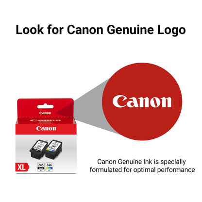 Canon PG-245 XL / CL-246 XL Genuine Ink Value Pack (2 Cartridges), Compatible with iP2820, MG2420/2924/2920/3020/2522/2525, MX492, TS3120/302/302a/202/202a/4520/3320