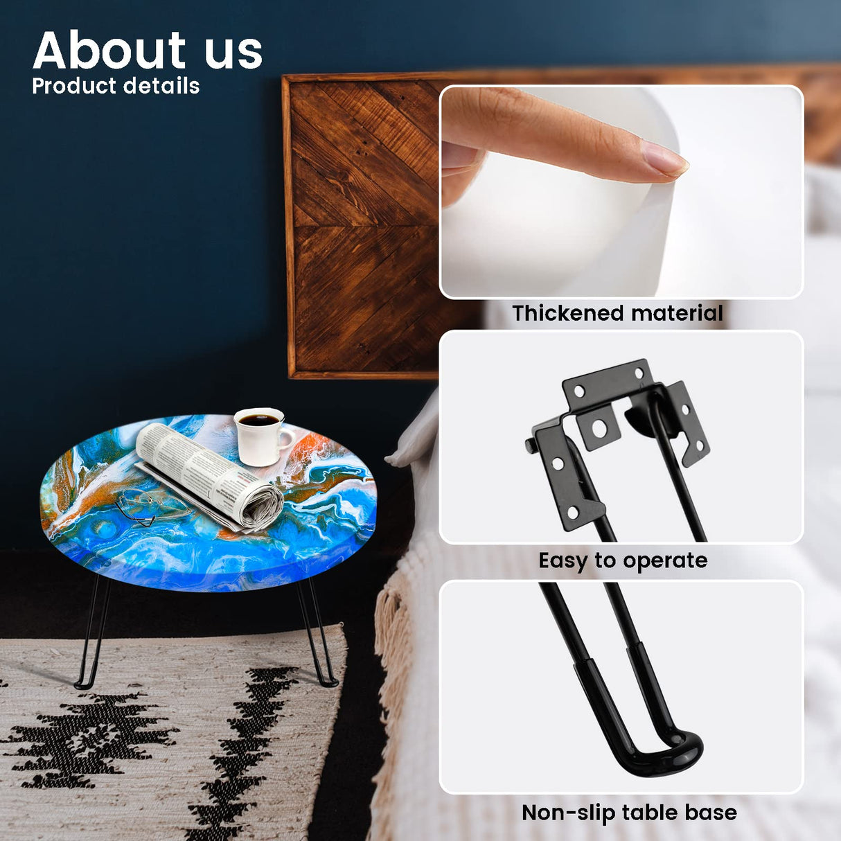 Large Resin Tray Molds, MYKASEN 19 Inch Round Epoxy Resin Table Mold with 3Pcs Table Legs, Thick Silicone Tray Molds for Charcuterie Board River Table Resin Casting DIY Art Home Decor MYKASEN