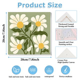 hkejoi 4 Pack Flowers Paint by Numbers Kit for Adults Framed - Small Easy Adult Paint by Numbers Kits, Acrylic Oil Painting Perfect for Home Wall Decor 8X8 Inch hkejoi