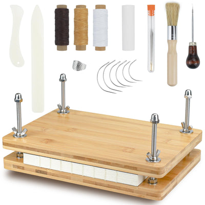 Eohcofys Book Binding Kits, Book Press Binding Materials Tools Bookbinding Kit for Beginners 11.6 x 7.9 Inch