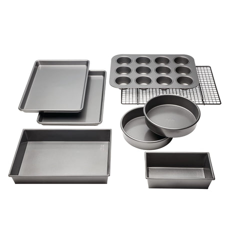 Chicago Metallic Professional Non-Stick 8-Piece Bakeware Set, Silver Chicago Metallic
