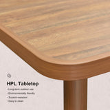 PURPLE LEAF Patio Dining Set 11 Pieces Teak Aluminum Furniture Set Wicker Dining Table and Chairs for Lawn Deck Patio Dining Set Deep Teak PURPLE LEAF