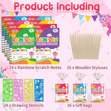 Scratch Art Party Favors for Kids: 24 Pack Rainbow Scratch Notebook Bulk Kids Craft School Supplies for Girls Boys 4-8 Years Old Kids Birthday Goodie Bags Christmas Gifts Classroom Prizes for Kids FEREDO KIDS