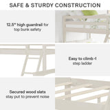 DHP Brady Wood Bunk Bed Frame, Twin Over Full, White DHP