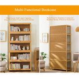 5-Tier Bamboo Display Cabinet with Acrylic Glass Door, Curio Display Case, Collectibles Toy Organizers Rack & Display Shelf, for Home, Office, Playroom, Living Room (23.6×12.6×67.7IN) Generic