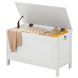 HOOBRO Toy Box, Retro Wooden Look Storage Chest with Safety Hinge, Entryway Storage Bench Supports 220 lb, 29.9 x 15.7 x 18.9 Inches Toy Chest Organizer, Easy Assembly (White) WT75CW01G1 HOOBRO
