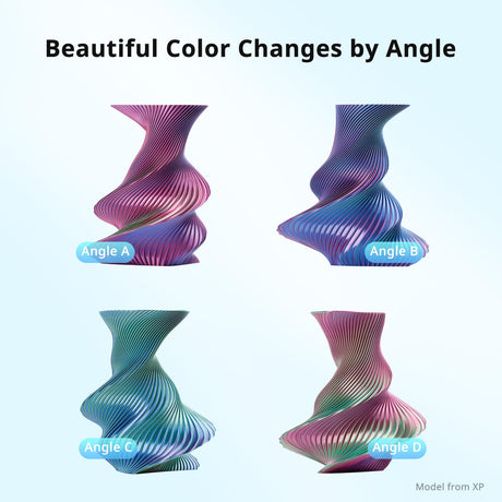 ANYCUBIC Silk Tri Color Pla Filament, 3-in-1 Chrome Coextrusion Color Change 3D Printer Filament 1.75mm Dimensional Accuracy +/- 0.02mm, Silk Texture, 1KG Spool (2.2 lbs), Blue Green Purple ANYCUBIC