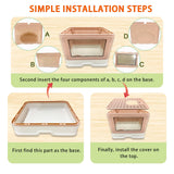 Kattypet Foldable Enclosed Top Entry Cat Toilet - Extra Large Covered Cat Litter Box with Litter Brush and Scoop kattypet