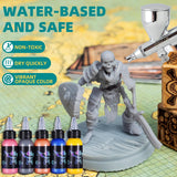 OPHIR Airbrush Paint, 50 Bottles of Model Air Brush Paint Set, Water-Based Opaque Acrylic Airbrush for Shoes, Rocks, Paper-Professional 48 Colors, 1.05 oz/Bottle OPHIR