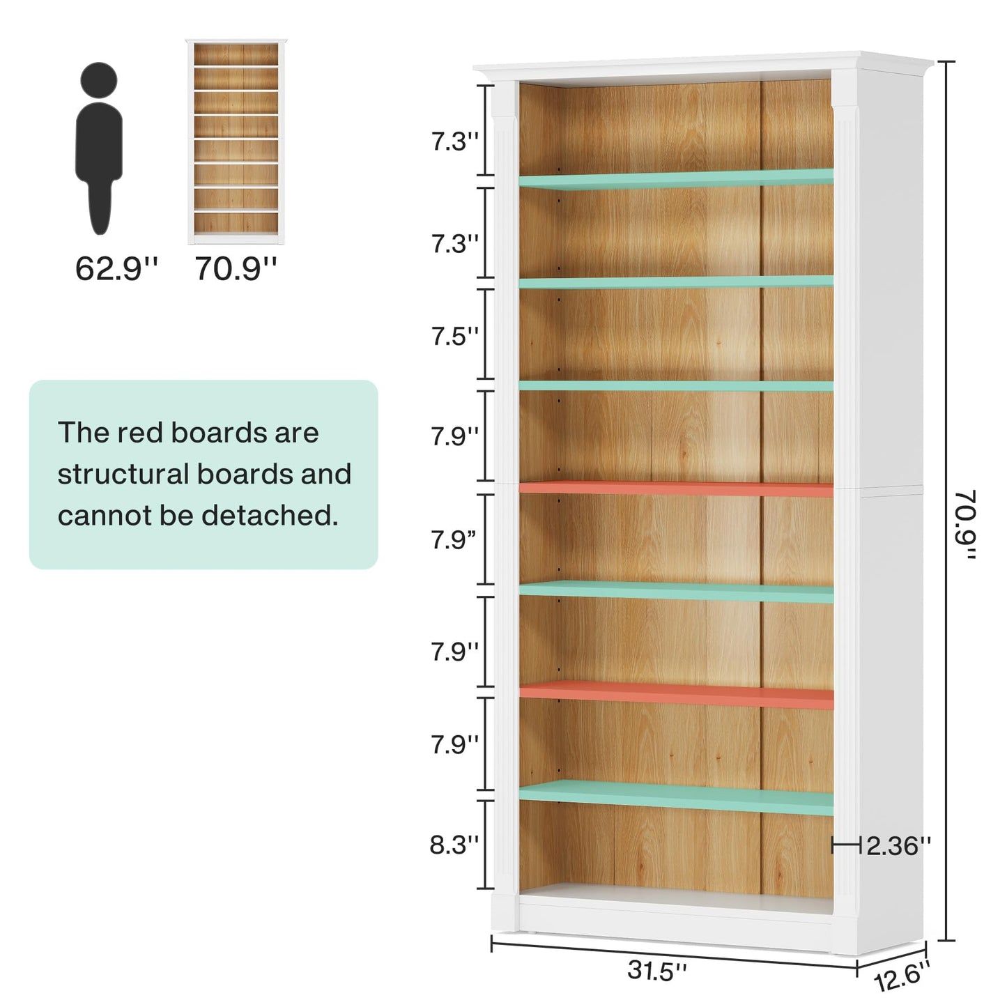 Tribesigns 8-Tier Shoe Rack, Wooden Freestanding Shoe Storage Cabinet for 32-40 Pairs, 70.9-Inch Tall Shoe Organizer Shelf for Entryway, Closet - WoodArtSupply