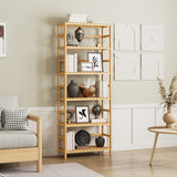 Bamjoy 6-Tier Bamboo Storage Shelf - Stylish and Versatile Tall Unit for Home and Office Bamjoy
