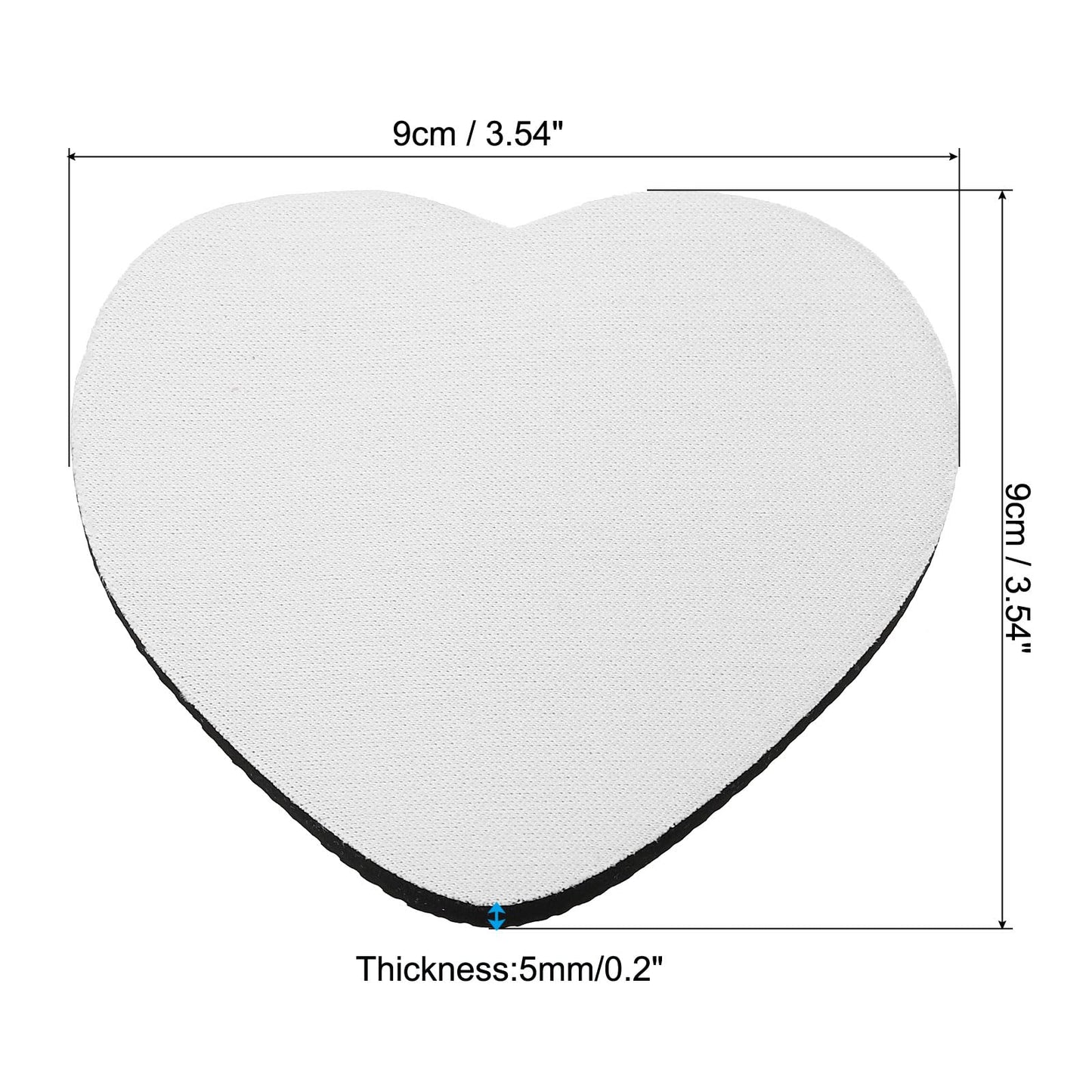 PATIKIL Sublimation Coaster Blanks, 10Pcs 3.54" Heart Blank Cup Coasters for Thermal Sublimation DIY Crafts, White