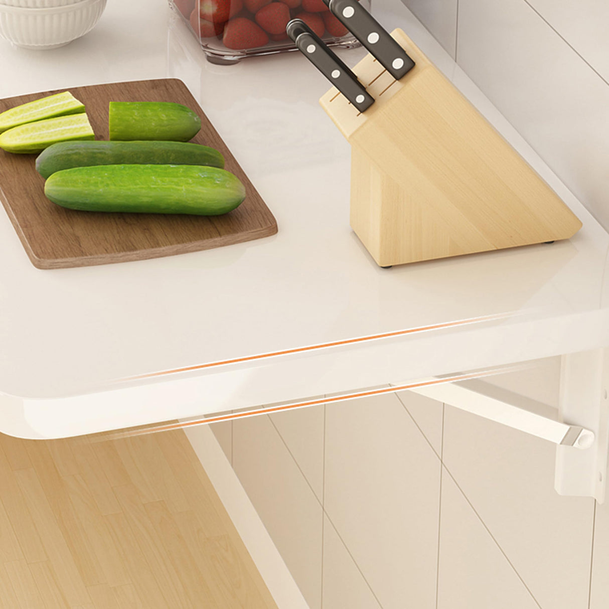 KTVVKTVV Wall Mounted Folding Table,Floating Desk for Wall,Folding Wall desks for Small Spaces,Hanging Desk for Home Office Computer Workstation,Study Work Bench, Kitchen Dining (White, 31.5"×19.6") KTVVKTVV