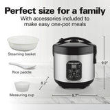 Hamilton Beach Digital Programmable Rice Cooker & Food Steamer, 8 Cups Cooked (4 Uncooked), With Steam & Rinse Basket, Stainless Steel (37518) Hamilton Beach