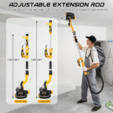 Gyfent Drywall Sander, 880W 7.3-Amp Popcorn Ceiling Removal Tool with 1100-2100RPM 5 Variable Speed 12pcs Sanding Discs Electric Drywall Sander with Vacuum Dust Collector LED Light for Ceiling Sanding Gyfent