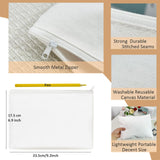 Koolmox Canvas Zipper Pouch, 40 Blank White Cloth Pouch, Pencil Pouch White Sublimation Cosmetic Pouches Blanks Makeup Bags Bulk, Black Zipper Canvas Bag Blanks for Vinyl Projects Decorating Koolmox