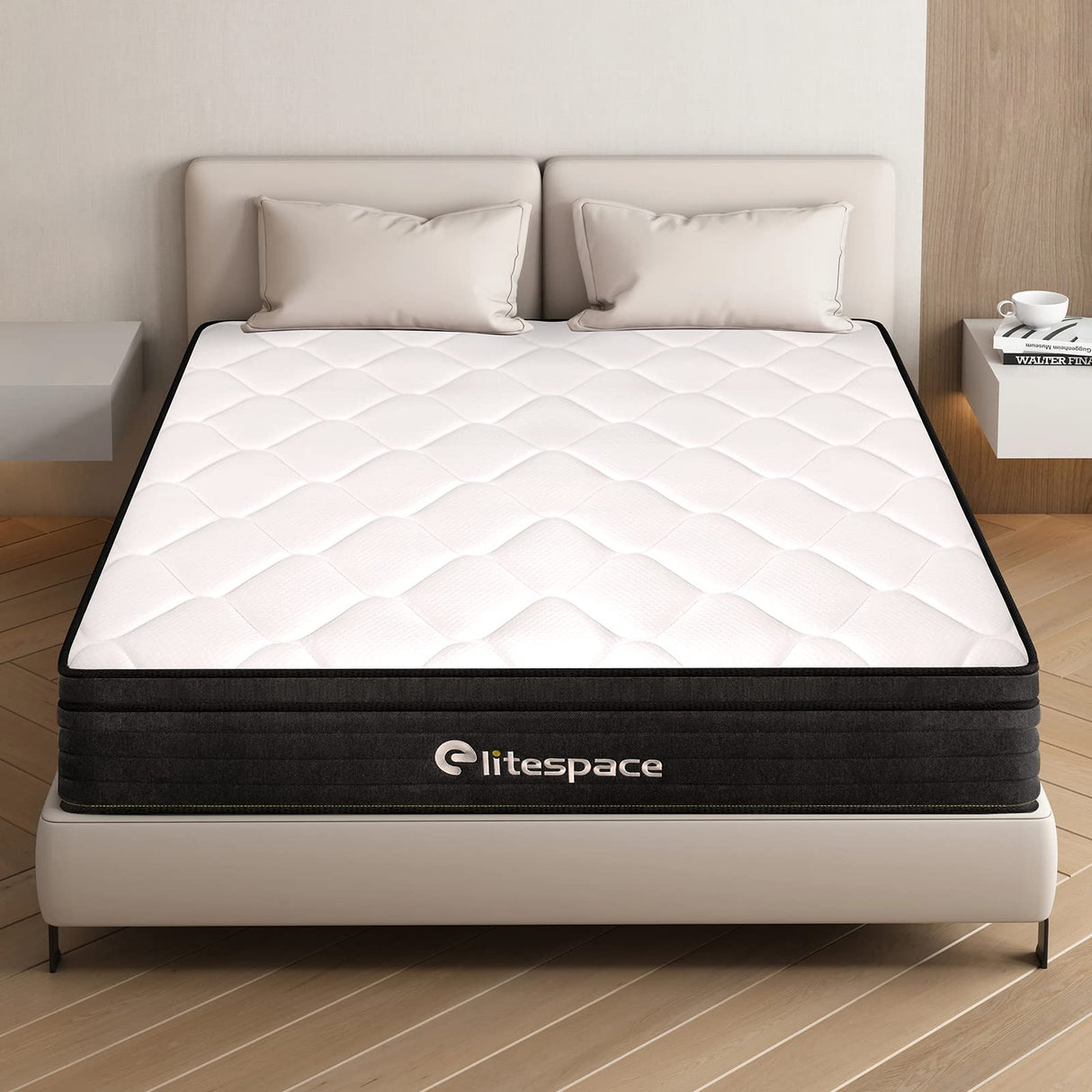 elitespace Queen Mattress,12 Inch Memory Foam Hybrid Mattresses in a Box with Individual Pocket Spring,for Pressure Relief & Motion Isolation Queen Size Mattress,CertiPUR-US. elitespace
