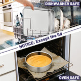 12-Piece Stainless Steel Baking Pans Set, P&P CHEF Kitchen Bakeware Set, Include Baking Sheet with Rack, Round/Square Cake Pan, Lasagna Pan, Loaf Pan, Muffin Pan, Pizza Tray & 2 Covers, Durable P&P CHEF