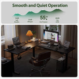 Agilestic L Shaped Standing Desk Adjustable Height, Electric Corner Standing Desk, 63 x 55 inch Sit Stand Computer Table with Splice Board, Gaming Table, Black Agilestic