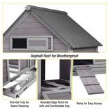 Aivituvin Chicken Coop with Wheels Outdoor Poultry Cage with Two Nesting Boxes 19ft² Wooden Hen House Aivituvin