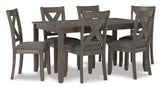Signature Design by Ashley Caitbrook Rustic 7 Piece Dining Set, Include Table and 6 Chairs, Gray Signature Design by Ashley