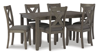 Signature Design by Ashley Caitbrook Rustic 7 Piece Dining Set, Include Table and 6 Chairs, Gray - WoodArtSupply