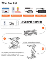 DIHOOL Electric Scissor Lift Table 140LB Load, 265-1270MM Height Adjustable Lifting Platform DIHOOL