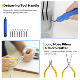 3D Printer Tools Kit, 58 PCS 3D Printer Accessories Kit Includes Deburring, Removal Tools, Cutters etc, RealPlus 3D Printing Tools for Remove, Smoothing, Finishing, Drilling, Deburring， Craving RealPlus