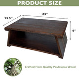 koretech Japanese Low Floor Table Folding Coffee Tables,23''x13.5'' Paulownia Wood Tables Tatami Tables Meditation Table Altar with Storage koretech