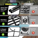 CHABATREE Egg Chair with Stand,Patio Rattan Wicker Hanging Swing Egg Chair Hammock Chair for Bedroom Porch Garden,Thickened Aluminum Alloy Steel Frame and UV Resistant Cushion,350LBS Capacity CHABATREE